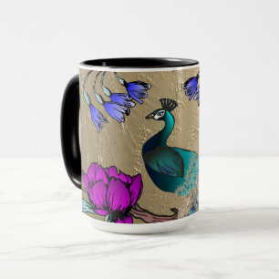 Taza Peacock En Oro