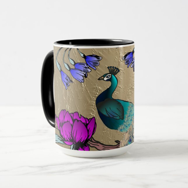 Taza Peacock En Oro (Anverso izquierdo)
