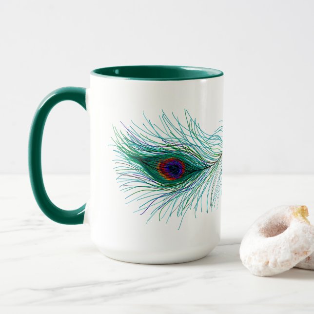 Taza Peacock Feathers (Con donut)