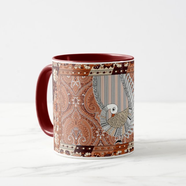 Taza Peacock indio tradicional (Anverso izquierdo)