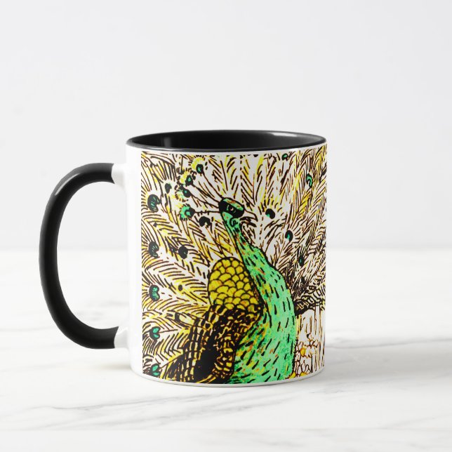 Taza Peacock y lechuzas de estilo Art Nouveau de los Pa (Izquierda)