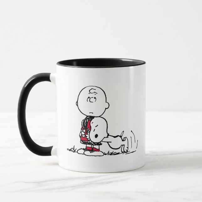 Taza PEANUTS | Patrón rojo y negro (Izquierda)