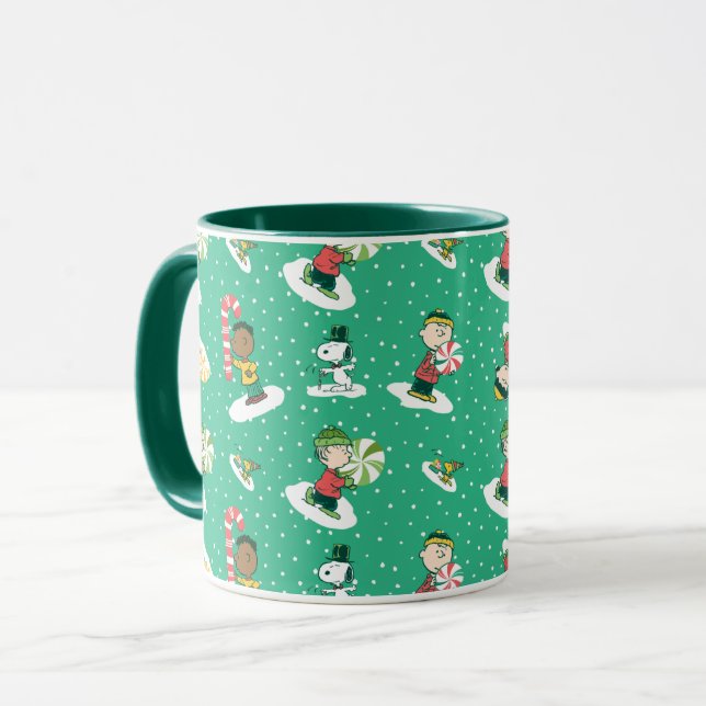 Taza Peanuts Peppermint Dreams Snowflake Pattern (Anverso izquierdo)