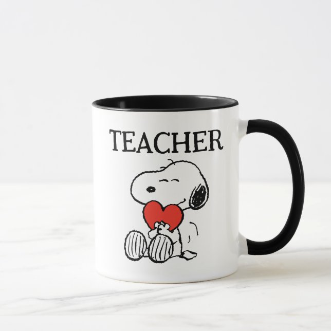 Taza Peanuts | Snoopy Heart Hug Teacher (Derecha)