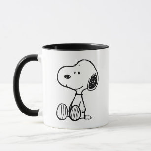 Taza PEANUTS   Snoopy on Black White Comics