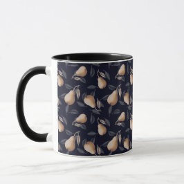 Taza Pears on Black Gothic Pattern