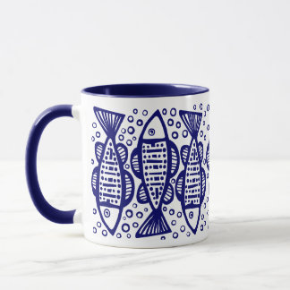 Taza Peces - Azul marino