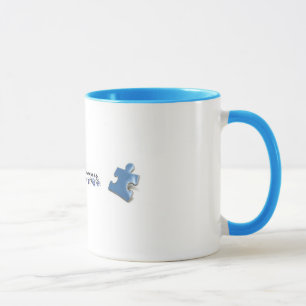 Taza Pedazos azules del rompecabezas - conciencia del