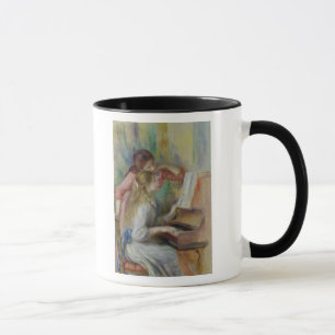 Taza Pedro chicas jóvenes de Renoir un   en el piano