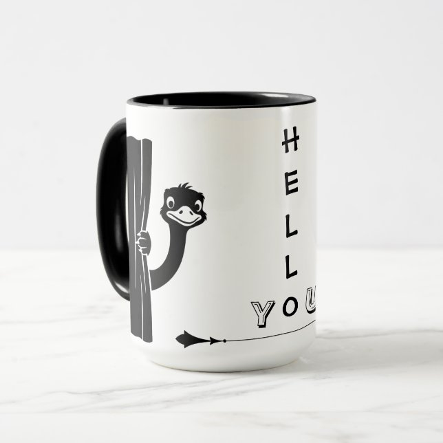 Taza Peekaboo Ostrich Funny Mug (Anverso izquierdo)