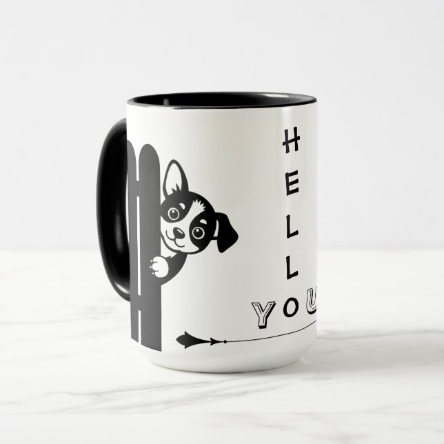 Taza Peekaboo Puppy Funny Mug (Anverso izquierdo)