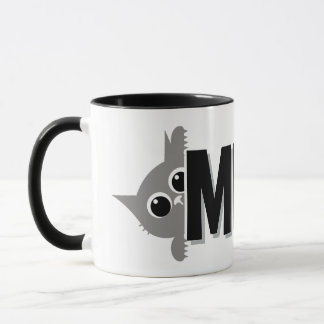 Taza Peeking Gray Cat Meow Design Coffee Mug