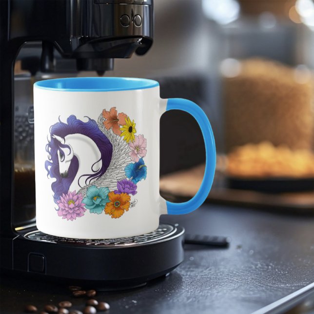 Taza Pegasus Floral Negro (Subido por el creador)