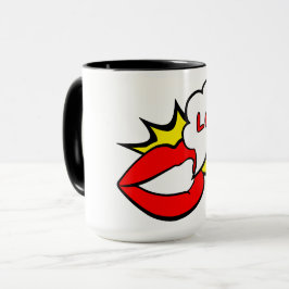Taza Pegatina - Burbuja de habla de boca + TU TEXTO E I