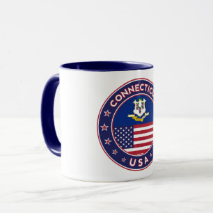 Taza Pegatina Connecticut, Estados Unidos