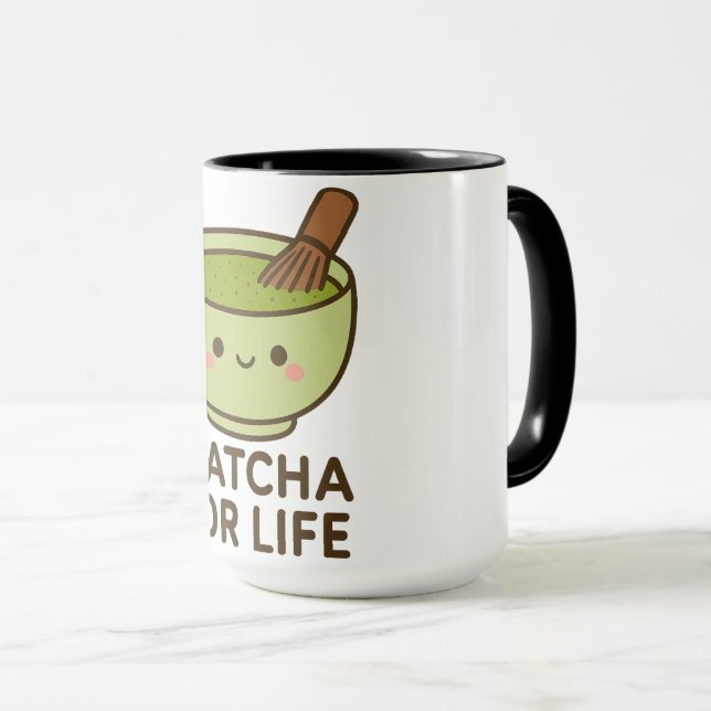 Taza Pegatina Cute Matcha Bowl (Anverso derecho)
