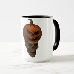 Taza Pegatina de cráneo de calabaza de calabaza de Hall