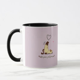 Taza Pegatina de gato adorable estirándose para amantes