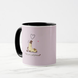 Taza Pegatina de gato adorable estirándose para amantes