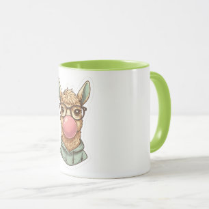 Taza Pegatina de Llama Hipster Adorable