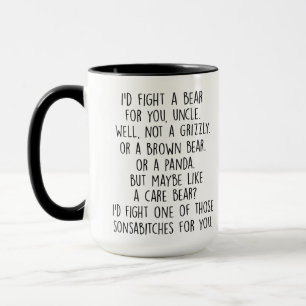 Taza Pelearía con un oso por ti tío gracioso