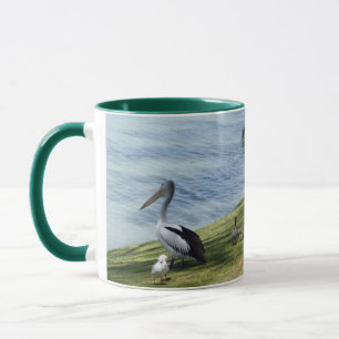 Taza Pelican Con Patos Y Gaviotas Marinas,