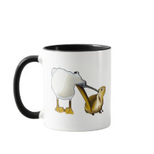 Pelican trata de comer capibara gracioso