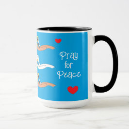 Taza Pelícanos rezando por la paz