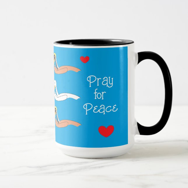 Taza Pelícanos rezando por la paz (Derecha)