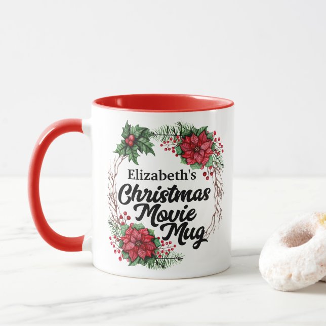 Taza Película de Navidades personalizados viendo arte d (Con donut)