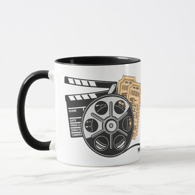Taza Película de nombre personalizado (Izquierda)