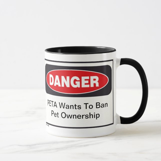 Taza Peligro PETA mug (Derecha)