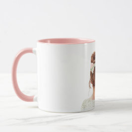 Taza Pelirroja con lazo rosa