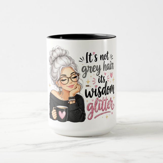 Taza Pelo Gris Divertido (Centro)