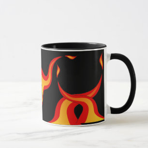 Taza pelota de baloncesto en llamas