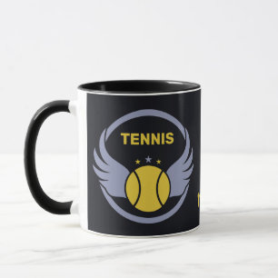 Taza Pelota de tenis de texto con alas