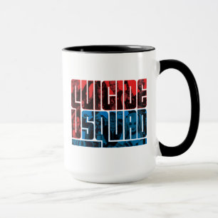 Taza Pelotón del suicidio logotipo rojo y azul del