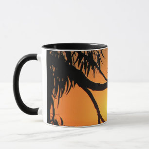 Taza peluca de horizonte de puesta al sol