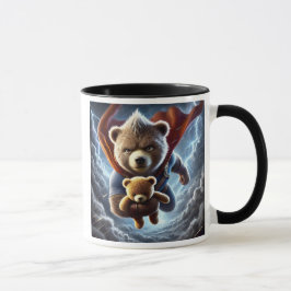 Taza Peluche ours et ourson super héros.