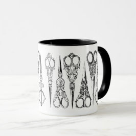 Taza Peluquería victoriana tijera costura elegante