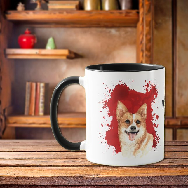 Taza Pembroke Corgi Red Resumen Fondo (Subido por el creador)