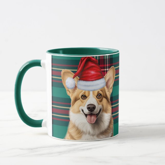 Taza Pembroke Welsh Corgi Navidades en vacaciones (Izquierda)