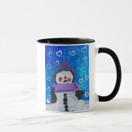 Taza Penguin ama la tarjeta de invierno