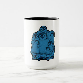 Taza Penguin Squad – Cute Penguins Blue Vintage Mug