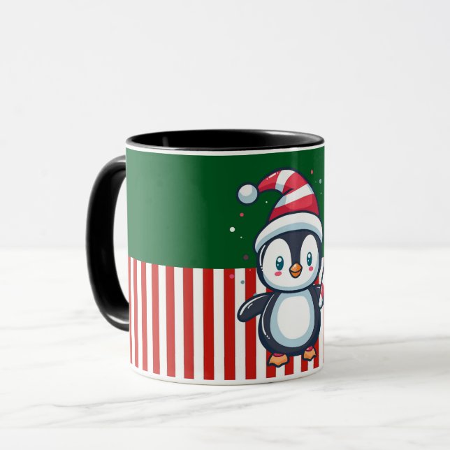 Taza Penguin with Candy Cane (Anverso izquierdo)