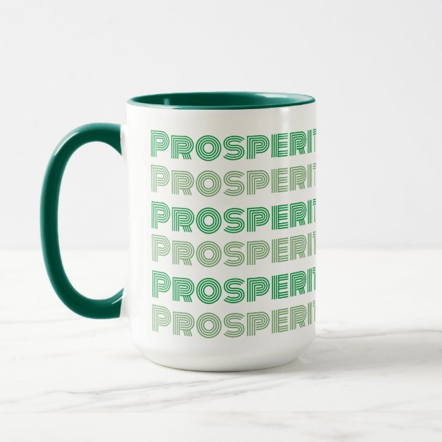 Taza Pensamiento rico pensamiento prosperidad Mensaje v (Izquierda)
