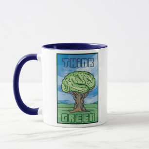 Taza Pensar en el cerebro verde