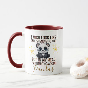 Taza Pensar en Pandas - Gracioso Personalizado