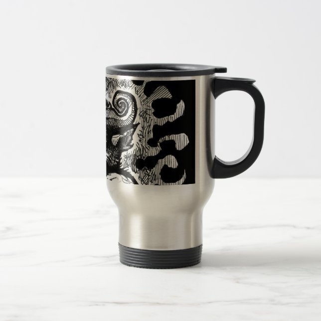 Taza pensativa del viajero del viaje del demonio (Derecha)
