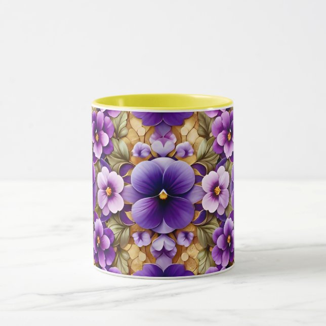 Taza PENSÉES ~ Tonos Púrpuras ~ (Centro)